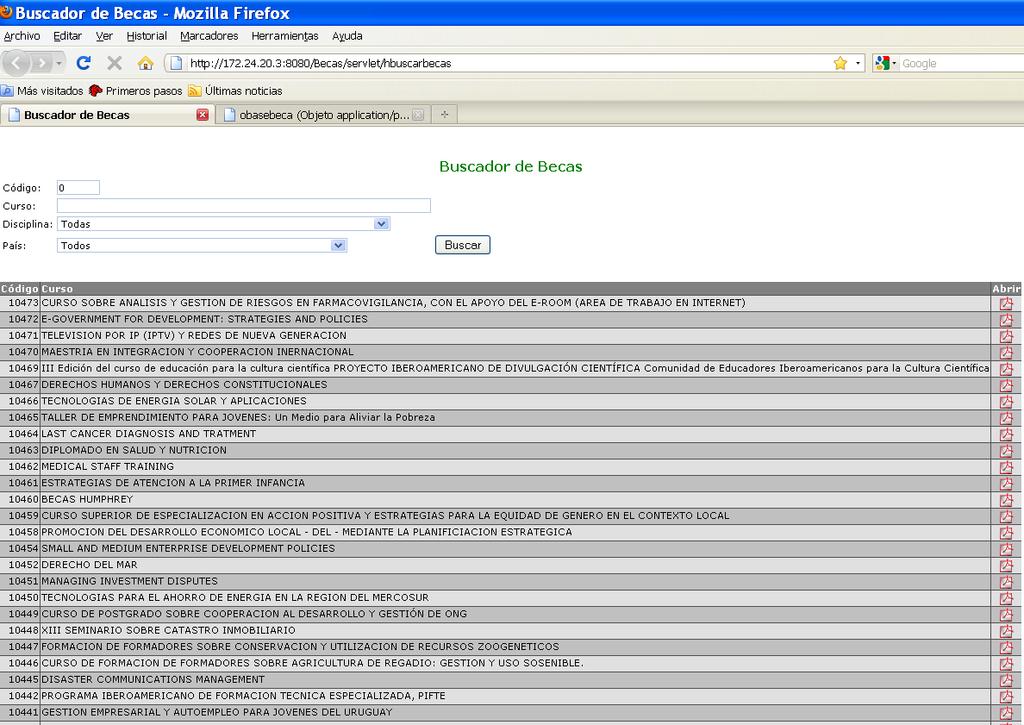 PAGINA WEB Se puede acceder a la oferta formativa a través de la página Web de OPP en www.opp.gub.