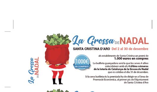 desembre Campanya Nadal al Mercat Sorteig de dues paneres valorades en 250 cadascuna, per compres al mercat.