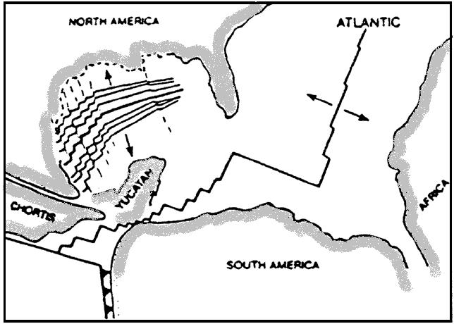esparcimiento oceánico de Este a Oeste del Golfo de México, que se fue propagando del margen occidental hacia la Península Florida (Figura 41).