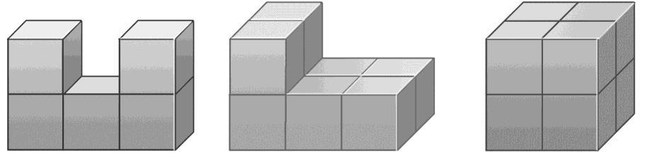 TEMA 15 ACTIVIDADES DE AMPLIACIÓN 1 Cuántos cubos forman cada figura?... cubos... cubos... cubos 2 Qué figura puede ser en cada caso? Tiene dos caras planas y una superficie curva:.