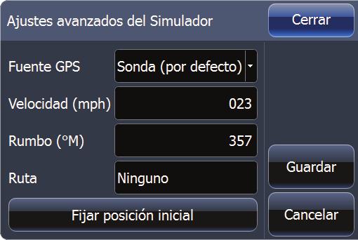 Ajustes avanzados del simulador Los ajustes avanzados del simulador le permiten definir el funcionamiento del simulador.