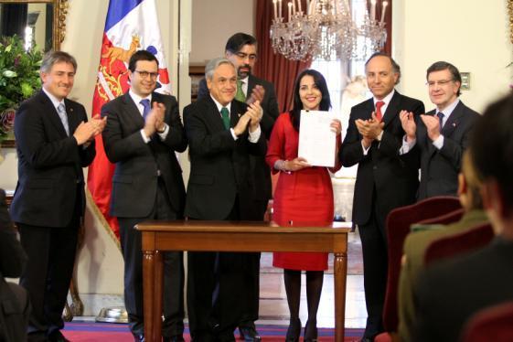 Rediseño institucional Presidente Piñera firma proyecto de ley que separa el Sename (agosto 2012) Crea dos servicios especializados: Servicio de Protección de Derechos de
