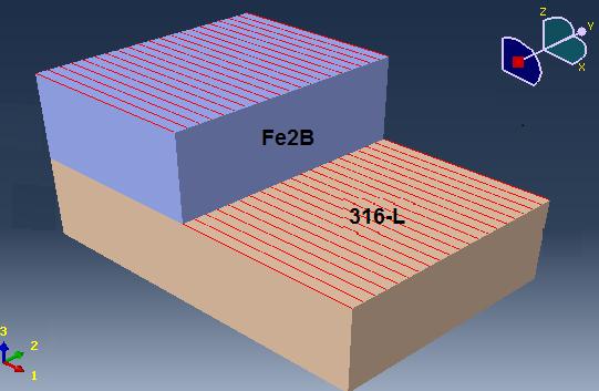 5 x 10 mm y el espesor total de las capas de boruros es de 10 micras, donde FeB= 6 micras y