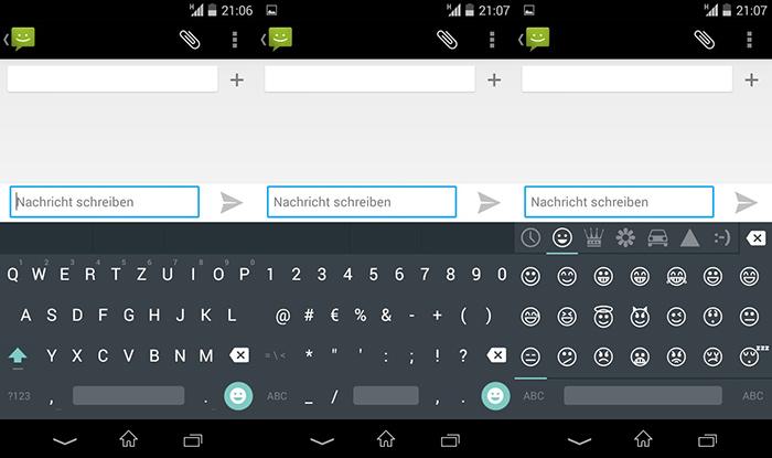 En la siguiente figura se muestra el nuevo teclado que viene en Android 5.