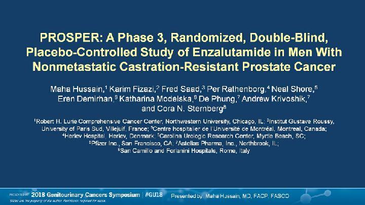 PROSPER: A Phase 3, Randomized, Double-Blind, Placebo-Controlled Study of Enzalutamide in Men With Nonmetastatic