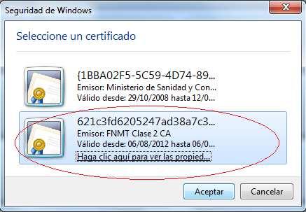 certificado digital del tipo 2CA de la FNMT instalado en su ordenador.