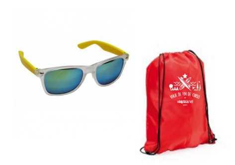 Gafas de sol y mochila de regalo Con la contratación del grupo, regalaremos a cada alumno unas gafas de sol homologadas con filtro solar UV 400 CE y una