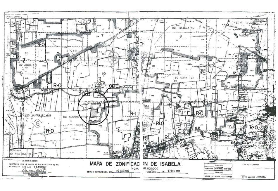 4.11.4 Zonificación del Área Los mapas de zonificación de la Junta de Planificación para el área del SRS de Isabela y las áreas colindantes fueron revisados para verificar la zonificación de los