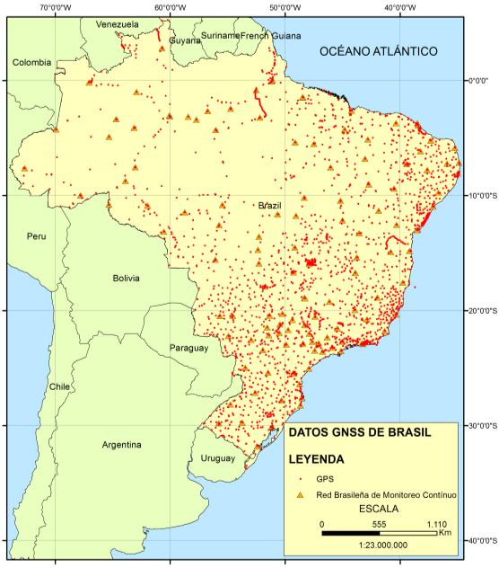 Fueron presentados datos de Nivelación, GNSS y Gravimetría distribuidos en el territorio brasileño. Existe falta información en el Noroeste del país por falta de acceso.