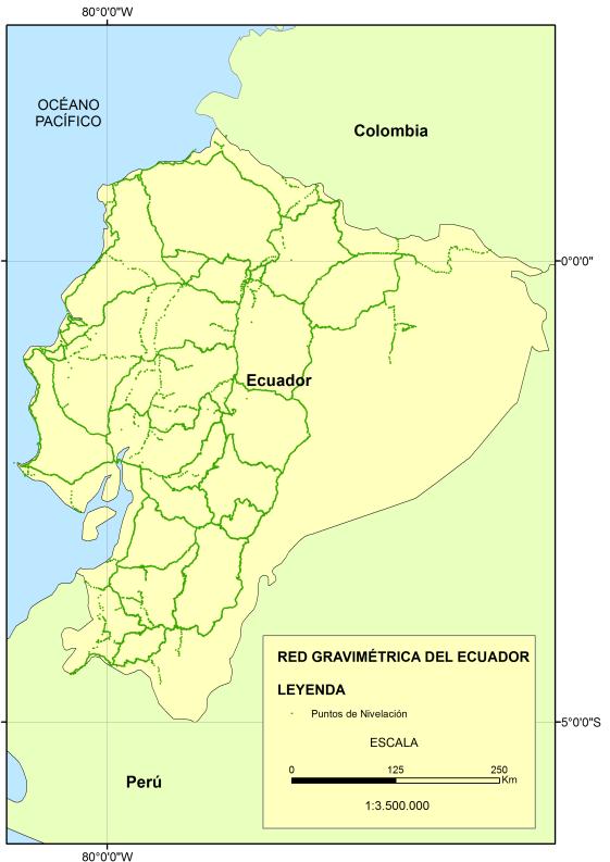 En las figuras 14 y 15, se visualizan los datos antiguos de Nivelación y Gravimetría de Colombia.