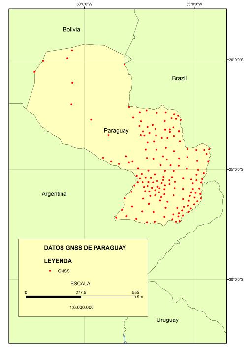 i. Paraguay Paraguay no participó del Taller SIRGAS GTIII pero enviaron algunos datos de Nivelación (Figura 21) y GNSS (figura 22).