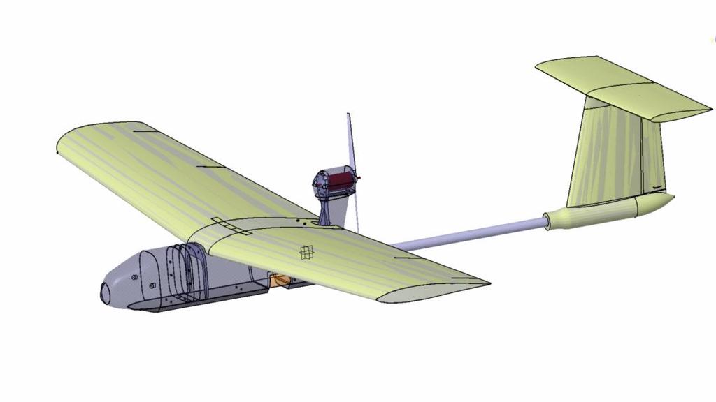 Figura 14: Boceto de la configuración puller Algunos de los requisitos impuestos van a ser determinantes en el diseño final de la aeronave, como son el despegue mediante un lanzamiento manual y el