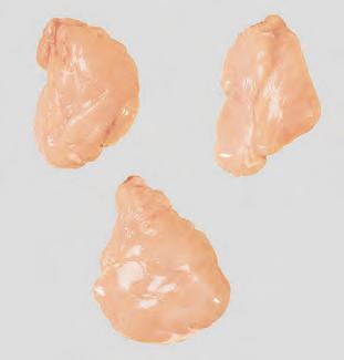 grasa visceral. Red thoracic offal prepared by removing the auriculae, valves and pericardium trimming the visceral fat.