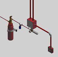 FUNCIONAMIENTO SIEX TM TK-COMPLEX activa un botellín o cartucho de gas inerte encargado de accionar el cilindro modular o las baterías de cilindros que contienen el agente extintor (gas, polvo,