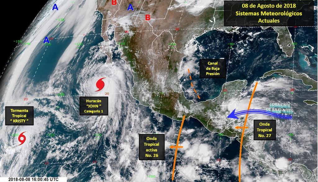 Tormentas fuertes a puntuales muy fuertes (50 a 75 mm): Sonora, Chihuahua, Sinaloa, Jalisco, Oaxaca, Veracruz, Campeche y Quintana Roo.
