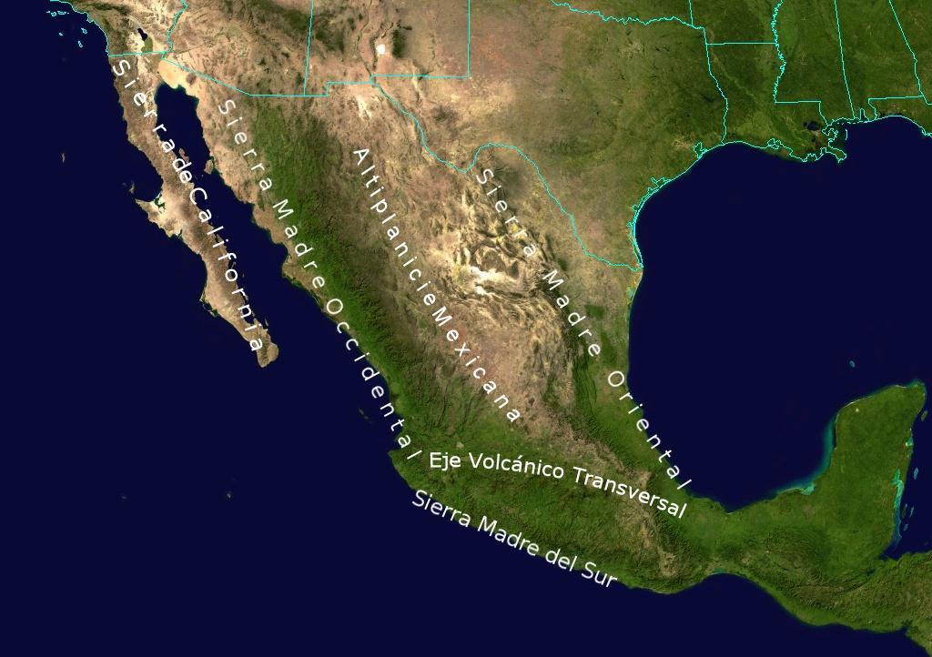 El relieve de México Introducción El territorio mexicano es cortado, de norte a sur, por un sistema de cadenas montañosas que en varios