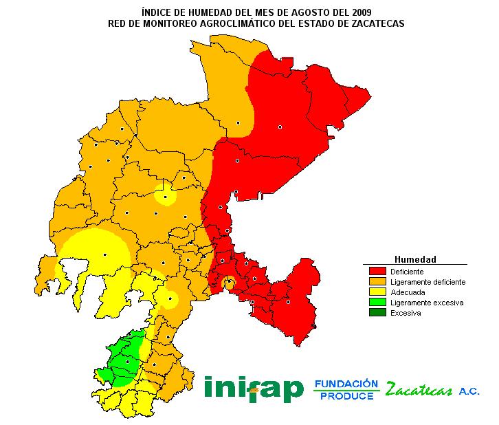 Red de monitoreo agroclimático del estado de Zacatecas El índice de humedad es un indicador de la cantidad de agua que se pierde por la ETo y la cantidad de agua que es recuperada por la lluvia.