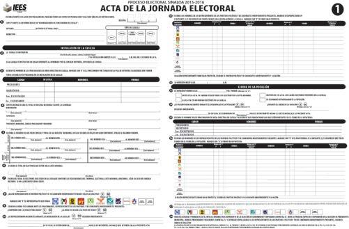 5. Acta de la Jornada Electoral. 6.