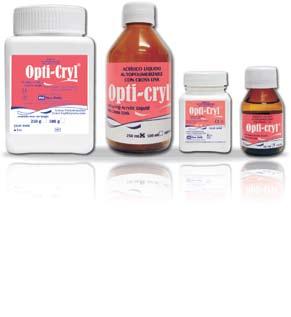 Opti-cryl Opti-Cryl Resina acrílica autopolimerizable (monómero y polímero) para la faricación de prótesis dentales y dientes artificiales Generalidades del producto El acrílico autopolimerizable