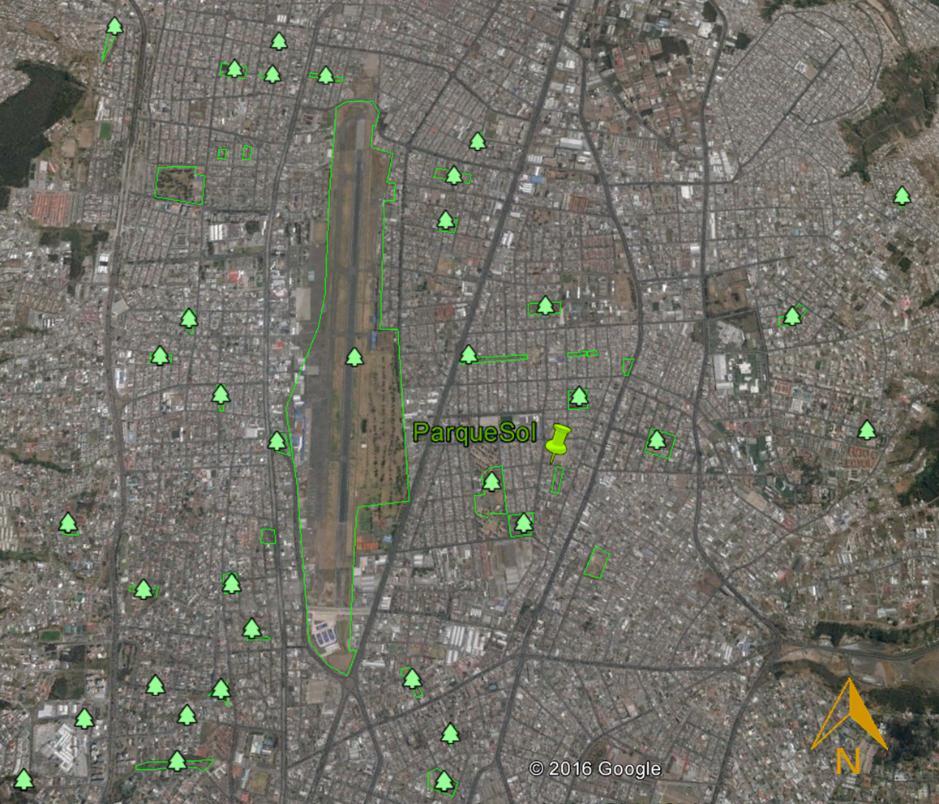 71 Gráfico 28 Áreas verdes Fuente: Google Earth Elaboración: Martín Borja (modificación) Igualmente, se
