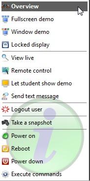 2.6. MENÚ CONTEXTUAL Totes les accions que hem vist abans (i alguna més) es podem fer també fem clic amb el botó dret del ratolí en una finestra de l'ordinador d'un alumne.