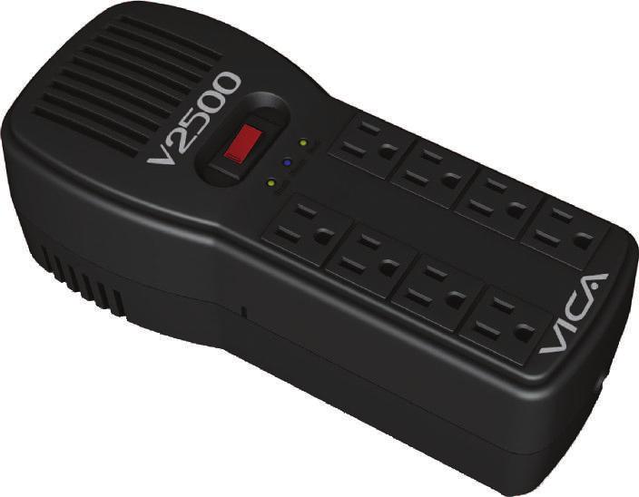 V2500 2500VA /1500 W Regulador Electrónico de Voltaje Consumo de energía: 12.