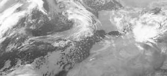47 Imagen del satélite Meteosat 8 (infrarrojo): 23 de febrero a las 0 h UTC La imagen del satélite nos indica cielos con nubes estratiformes con poco contenido acuoso en la región de Canarias a causa