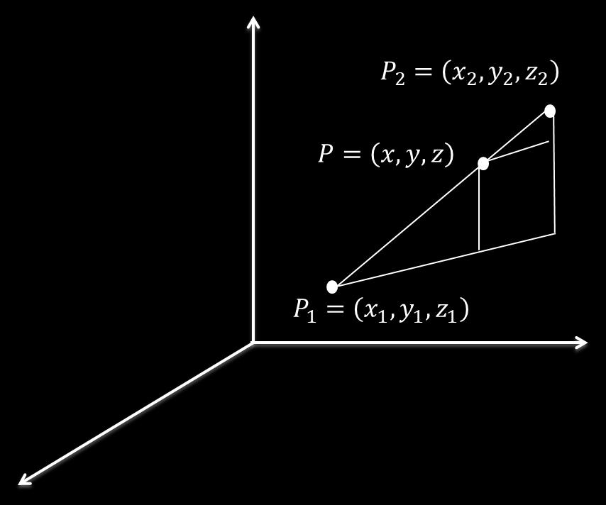 segmento en la razón r son x = rx 2 + x 1 y y = ry 2 + y 1 y z = rz 2 + z 1