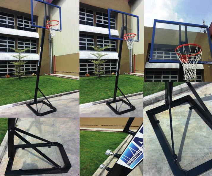 Poste AFN 'Fun Play Mini' Order No. 100159 El poste de baloncesto 'Funplay' está hecho de perfiles de aluminio especiales. La altura del poste es ajustable. Todo el sistema se puede mover fácilmente.