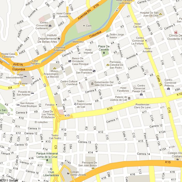 cali - Google Maps 29/09/11 16:40 Dirección Santiago de Cali, Valle Del
