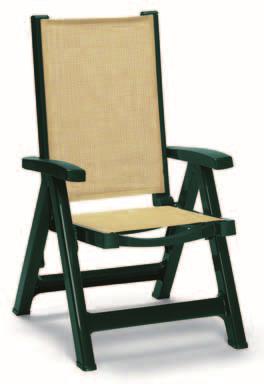 Un fauteuil de résine avec tissu transpirable dans une cible et 4 combinaisons de couleur.