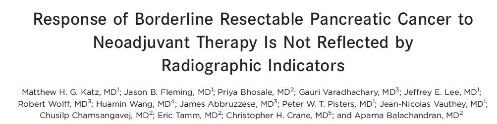 radiographic downstaging of disease in patients with borderline resectable PDAC after neoadjuvant therapy is rare,