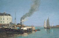 1864 (Une marine, expédition au clair de lune) (A Seascape, Shipping by Moonlight) Óleo  60 x