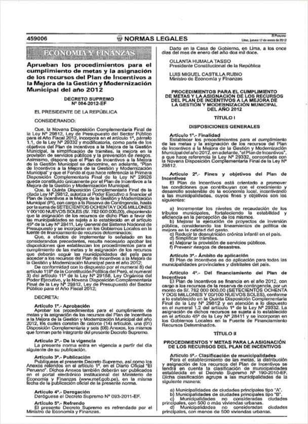 Decreto Supremo Nº 054-2011-PCM