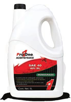 ACEITE MONOGRADO SAE 40 Y 50 API SL Lubricante monogrado para motor a gasolina, elaborado con aceites básicos vírgenes y aditivos del tipo detergentes - dispersantes, antidesgaste y antioxidantes