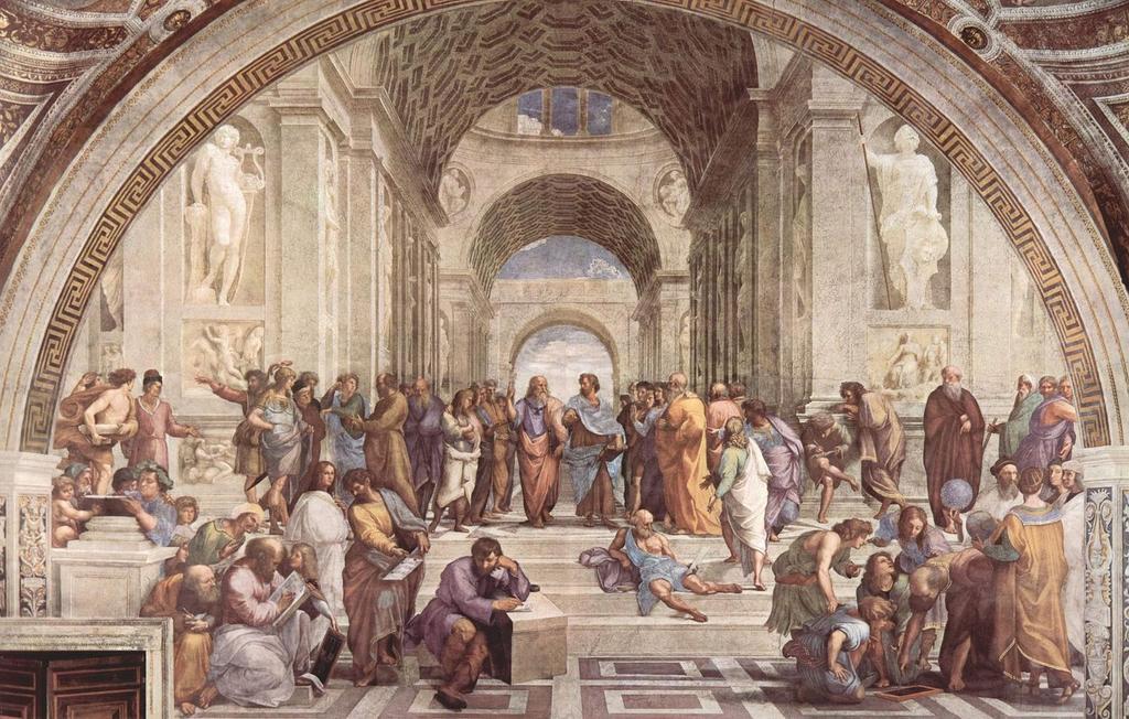 Rafael Sanzio o Rafael de Urbino; Urbino 1483 Roma 1520) La Escuela de Atenas,