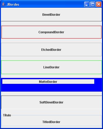 La clase AbstractBorder implementa la interfaz Border y a partir de ella se crea la jerarquía de clases que representan los distintos bordes que son los que generalmente utiliza el programador.