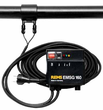 REMS EMSG 160 Aparato de soldar manguitos eléctricos Aparato manejable y potente para soldar tubos de desagüe con manguitos eléctricos de PE.