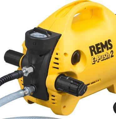 REMS E-Push 2 Bomba de comprobación eléctrica Potente bomba de comprobación eléctrica para la presión y comprobación de instalaciones de tubería y recipientes.