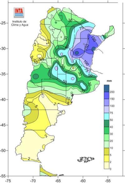 Análisis de la precipitación semanal: 4 al 11 de noviembre de 2013 D urante la última semana se registraron precipitaciones sobre Santa Fe, Entre Ríos, Corrientes (sur), Córdoba (noreste) y San Luis