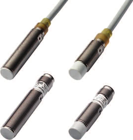 ICB: una gama completa para cada aplicación Familia Diámetro Distancia de detección Frecuencia de conmutación Tipo Salida Cable ICB12 M12 2 a 8 mm hasta 2000 Hz