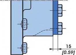 OCLAIN HYRAULICS E - Estanqueidad reforzada Refuerzo de las juntas y, en el caso de un motor sin freno, una placa posterior reforzada (R50 - espesor de 15 [0.594] en lugar de 6 [0.237]).