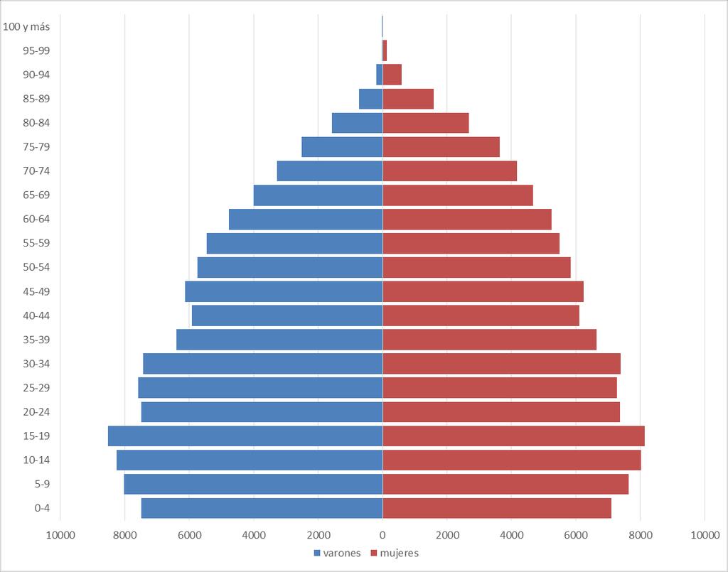 Gráfico nº 1: Pirámide Poblacional. Nodo Venado Tuerto. Censo 2010. Fuente: Censo Nacional de Población y Vivienda 2010.Elaboración: SDSS.
