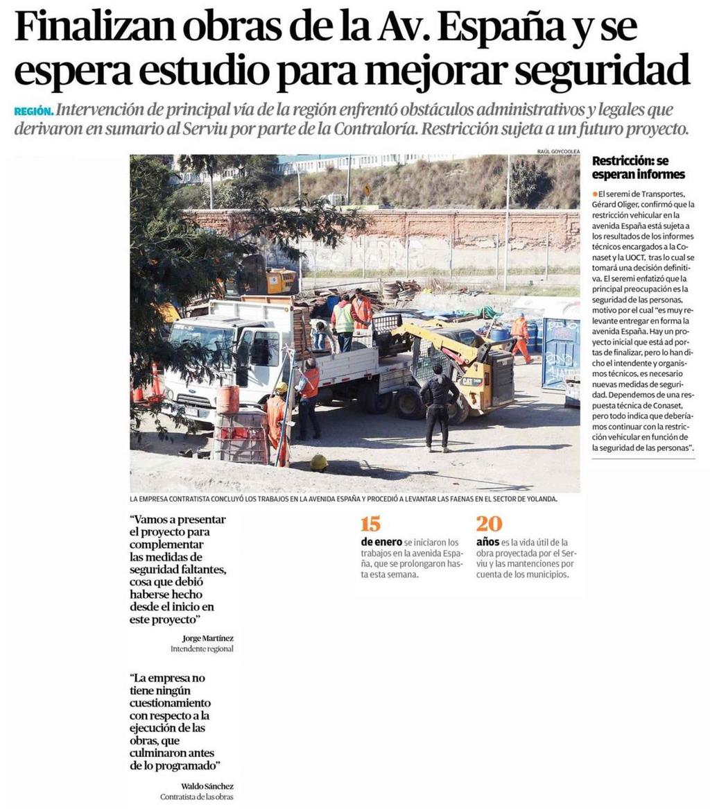 El Mercurio de Valparaíso 4 3 Finalizan obras de la Av.