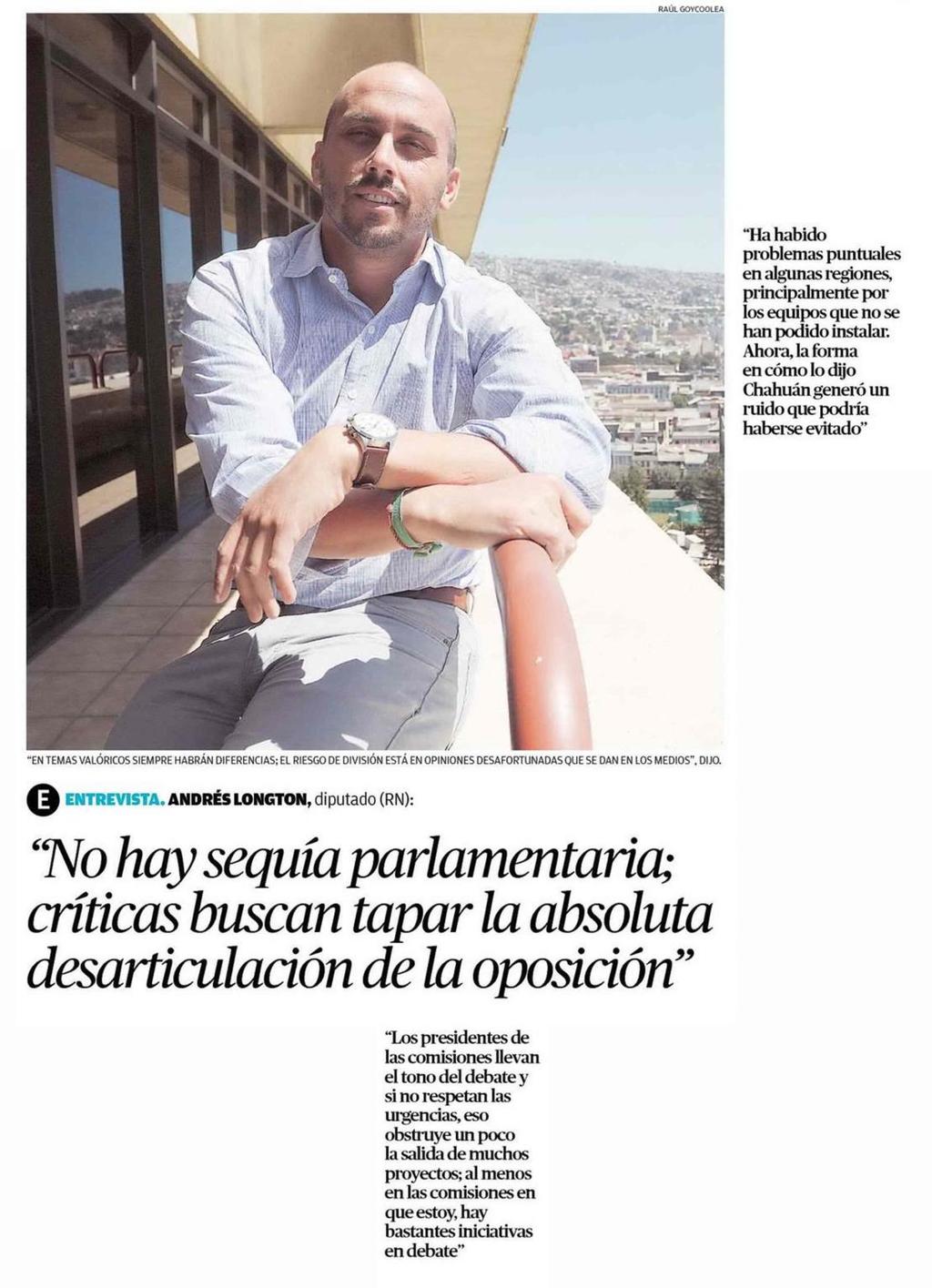 El Mercurio de Valparaíso 8 2 "No hay sequía parlamentaria; críticas