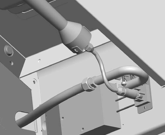 Conversión del quemador lateral, la hornilla y la plancha de freír, para uso al aire libre 20 - Una vez instalado el agujero de paso en el soporte, meta la placa para el soporte del agujero de paso