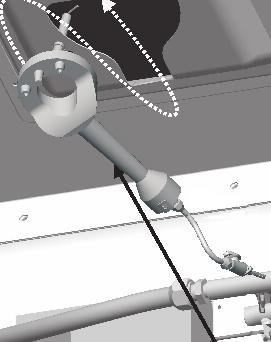 5-40 Placa para el soporte del agujero de paso del quemador lateral Válvula Vista desde la parte inferior de la repisa del quemador lateral.