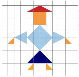 Indicá cuantos triángulos hay en la figura. Indicá cuantos cuadriláteros hay en la figura. 2. Continúa la siguiente guarda. 3.