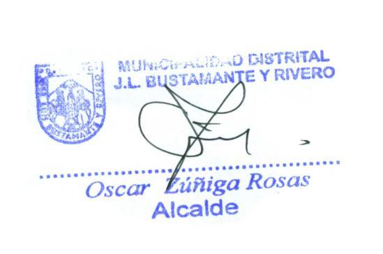 ORDENANZA MUNICIPAL N 016-2012-MDJLBYR José Luis Bustamante y Rivero, 2012 Setiembre 28.