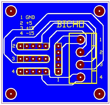 4.7.1 Circuito impreso de la fuente del centro de carga El la figura 4.7.2 se muestra el circuito impreso del centro de carga, para ver el circuito impreso completo de todas las capas véase el Apéndice B (Tarjeta de circuito impreso del centro de carga).